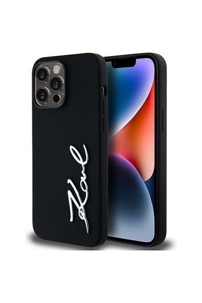 Karl Lagerfeld IPhone 14 Pro Max Case - Karl Lagerfeld Silicone (KLHCP14XSCMSMVK) - Karl Script