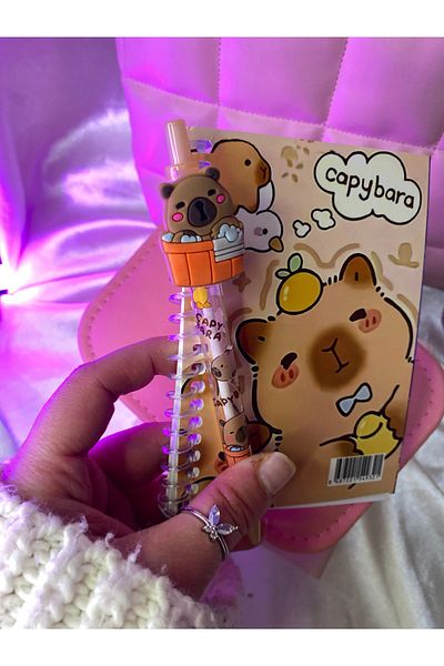 TATLIŞ Cute Capybara Pen and Notebook Set (Notepad) Gift Set
