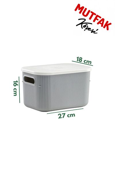 Mutfak Köşesi صندوق تنظيم Terra 6 قطع سعة 6.2 لتر مع غطاء، صندوق تخزين مزخرف