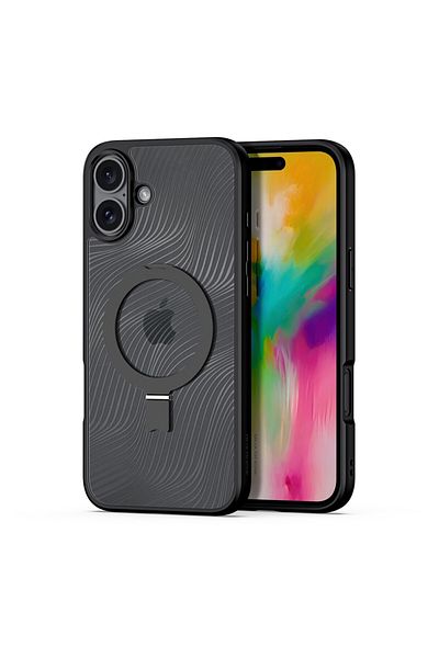 Dux Ducis IPhone 16 Case - Dux Ducis Aimo MagSafe Magnetic Stand - Black