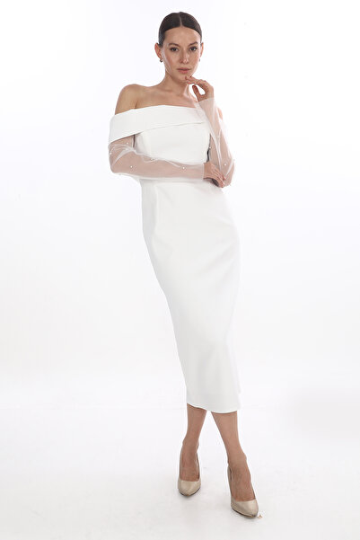 Genel Markalar kırık beyaz incili kol detaylı