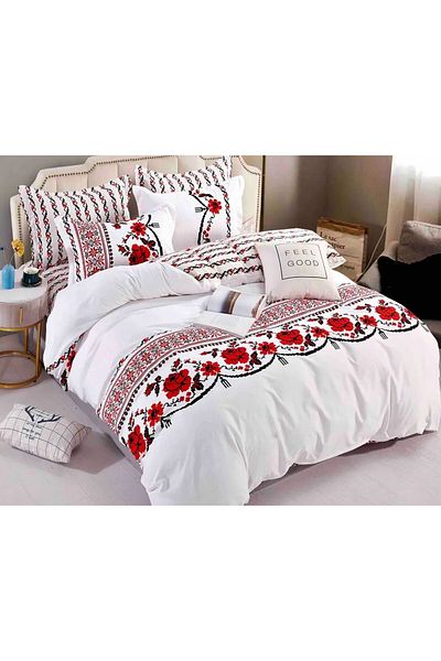 JOJO Elegant 6-Piece Linen Set with Fine Cotton Elastic, Bed Sheet 180x200cm, 2-Person Bed