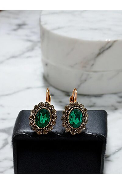 FUYA JEWELLERY Oval Kristal Taşlı Küpe