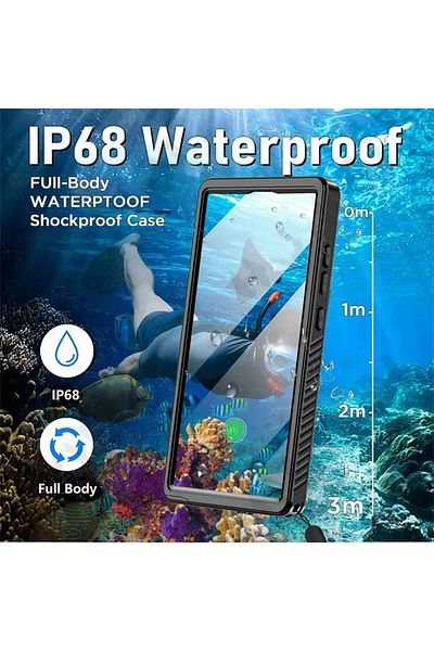 ShellBox Case for Samsung Galaxy S25 Ultra - ShellBox Waterproof IP68 Case - Black