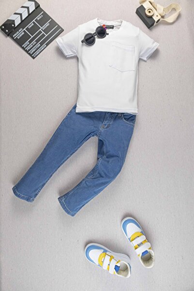 Yalçınoğlu Kids أنيق ومريح: طقم تي شيرت وليكرا من الدنيم I طقم عطلة مخصص ومريح للأولاد I