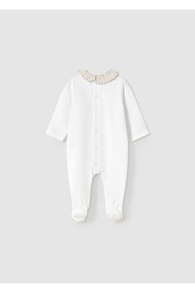 MAYORAL Baby Girl Long Sleeve Booties Jumpsuit White 1747