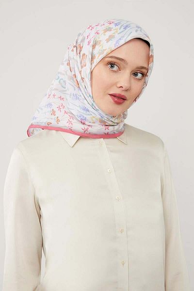 FİVESCARF Φούξια Floral Βαμβακερό Φουλάρι