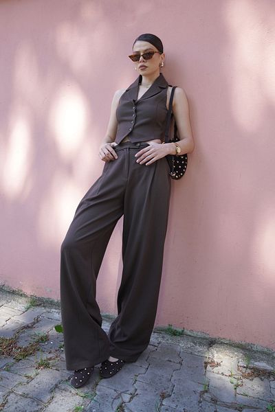 SeninOlsun Bitter Brown Vest Set