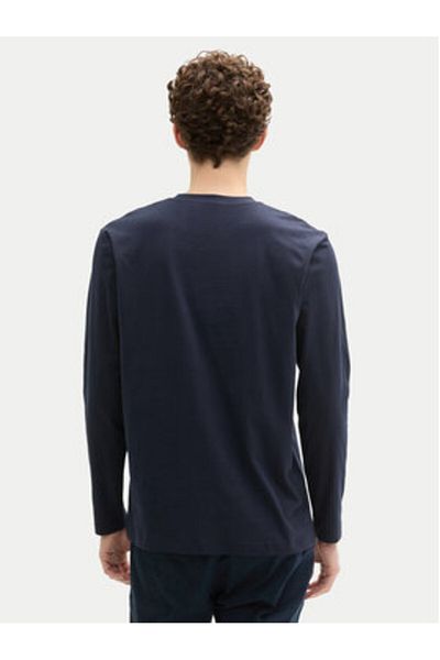 Tom Tailor Denim Tricou bărbătesc cu mânecă lungă 1043484 bleumarin