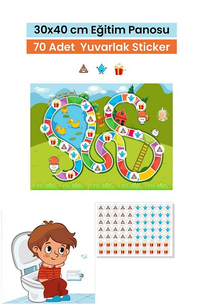 Piksel Grafik Fun and Educational Toilet Training Sticker Board 30X40 cm