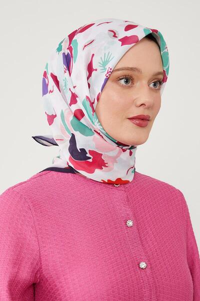 Levidor Πράσινο αφηρημένο μοτίβο λουλουδιών Βαμβακερό κασκόλ