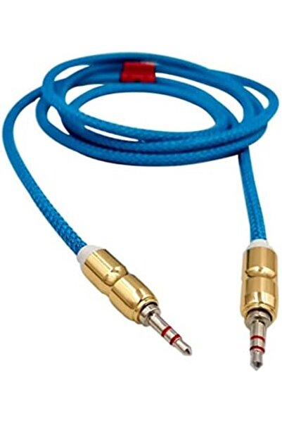 Generic Universal 3.5mm Stereo Aux Cable 1M Blue, Flexible Braided Lead, Jack to Jack for Phone, Tablet, Car