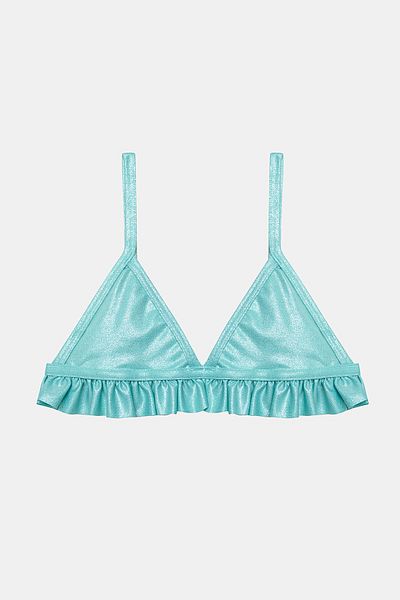 Penti Girl's Shiny Blue Triangle Bikini Set