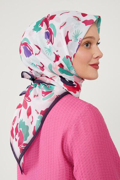 Levidor Πράσινο αφηρημένο μοτίβο λουλουδιών Βαμβακερό κασκόλ