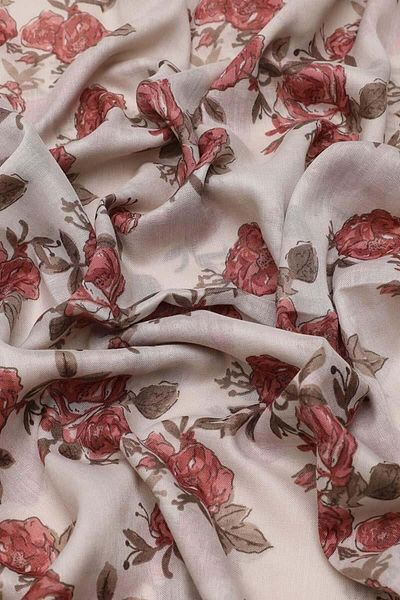 FİVESCARF Pink Relax Large Floral Shawl