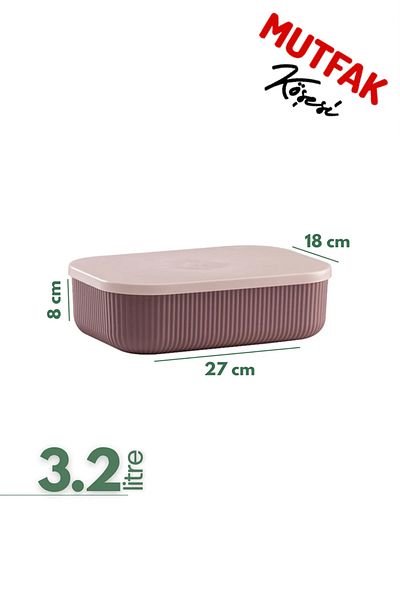 Mutfak Köşesi صندوق تنظيم Terra 6 قطع سعة 3.2 لتر مع غطاء، صندوق تخزين مزخرف