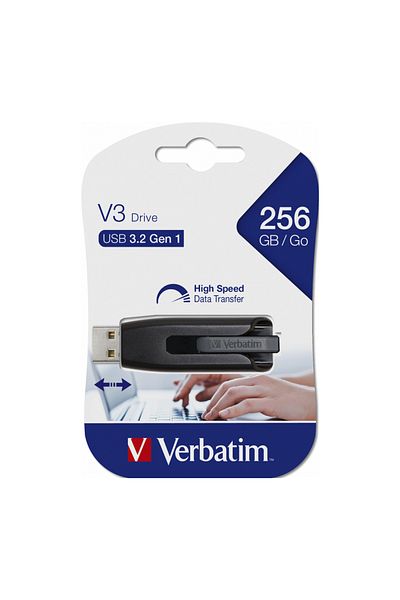 Verbatim جهاز تتبع الذاكرة V3 Store N Go USB 3.2 بسعة 256 جيجابايت