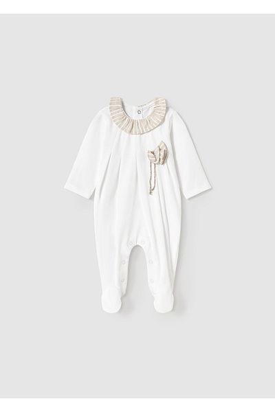 MAYORAL Baby Girl Long Sleeve Booties Jumpsuit White 1747