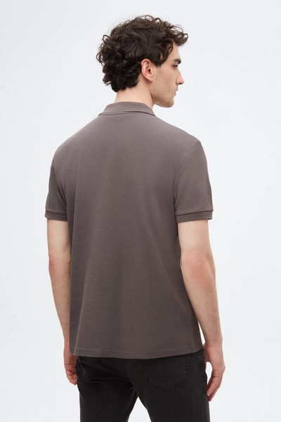 D'S Damat Ds Damat Regular Fit Anthracite Boxed Polo Neck T-Shirt