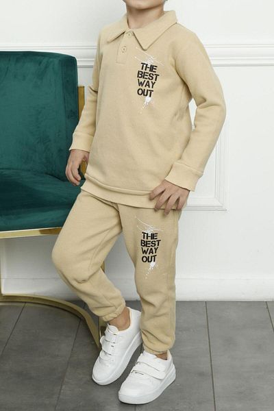 Tom John Boy's Thessaloniki Suit Long Sleeve Cotton Lycra Stone