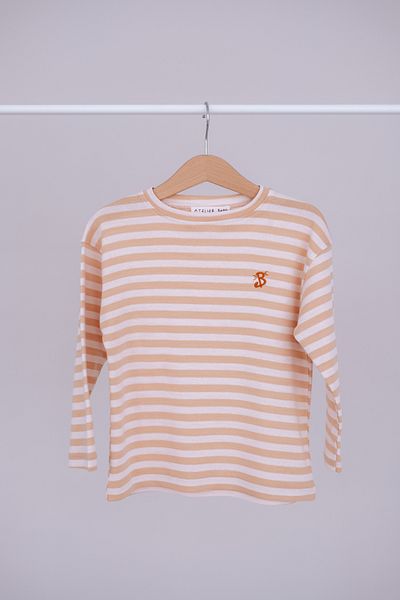 Atelier Babbi Μακρυμάνικο T-shirt / Μπεζ ριγέ