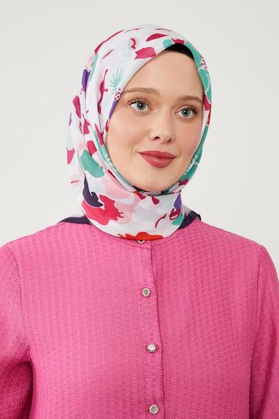 Levidor Πράσινο αφηρημένο μοτίβο λουλουδιών Βαμβακερό κασκόλ