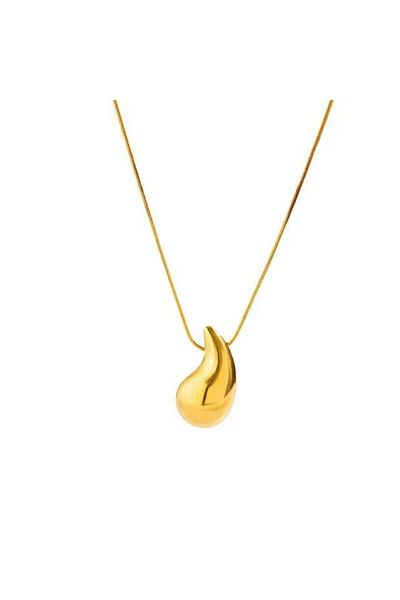 Ervalina 's Gold Color Teardrop Bottega Necklace