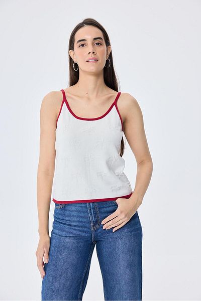 Peraluna Desert Palm, Women's Knitwear Tank Top - Ecru