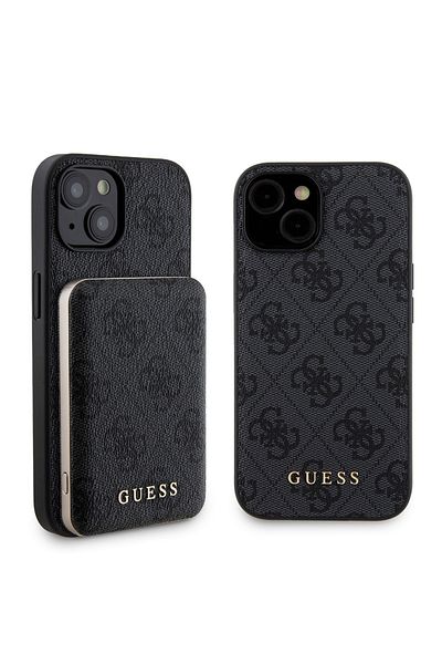 Guess Case for iPhone 15 - Guess Hardcase Powerbank MagSafe (GUBPM5P15S4GEMGK) - Black