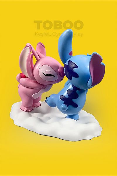 shop Stitch and Angel Figure Set – 2-Piece Romantic Character Statue |   15X18 cm