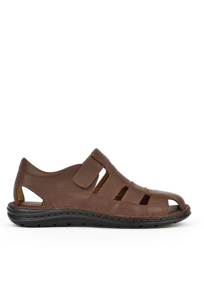 Ziya , Ανδρικά πέδιλα Comfort από γνήσιο δέρμα 1511052Z5064 Καφέ