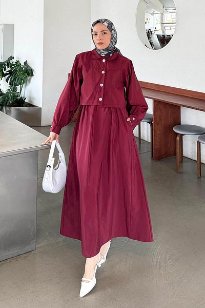 lamelif Κορυφαίο μπουφάν Gilet Suit Claret Red