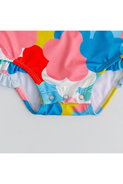 Mama Yoyo Baby&Kids Önden Fermuarlı - Alttan Çıtçıtlı Mayo Floral