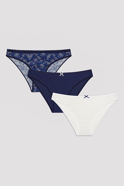 Penti Chiloți slip multicolor Dark Blossom din 3 piese