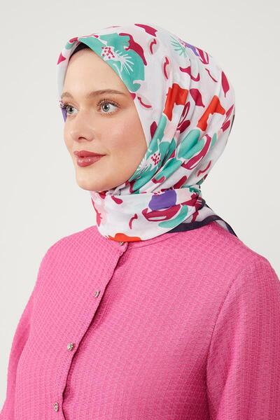 Levidor Πράσινο αφηρημένο μοτίβο λουλουδιών Βαμβακερό κασκόλ