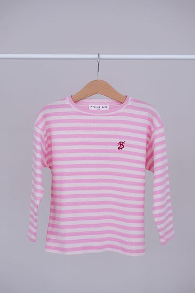Atelier Babbi Tricou cu maneca lunga / dungi roz