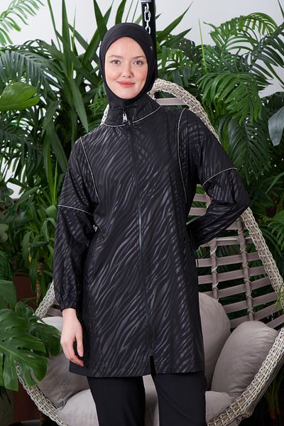 Moodbasic ملابس سباحة شرائط حجرية حجاب