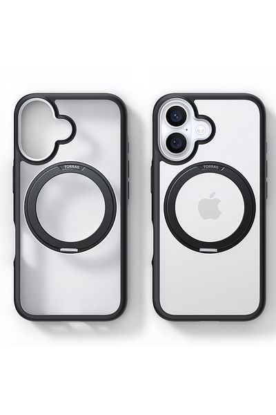 TORRAS IPhone 16 Plus Case - Torras Ostand R Fusion Series - Black
