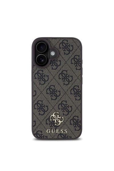 Guess Case for iPhone 16 - Guess Hardcase 4G Classic MagSafe (GUHMP16SP4SM4MW) - Brown
