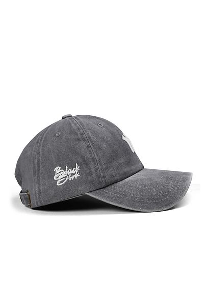 BlackBörk Vintage Baseball Gray Cap with Ny Embroidery