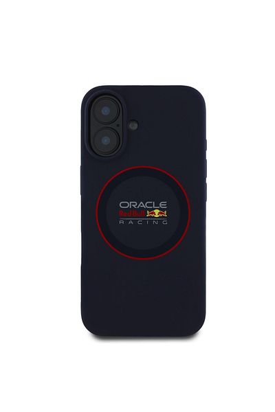 Red Bull Racing Carcasă pentru iPhone 16 - Red Bull Racing Silicone Ring Red Ring MagSafe (RBHMP16S24SIILVR) - Bleumarin