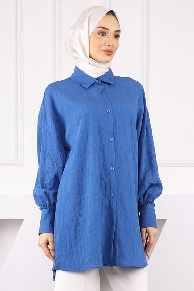 İmajButik Τουνίκ με λεπτομέρεια Indigo Sleeve