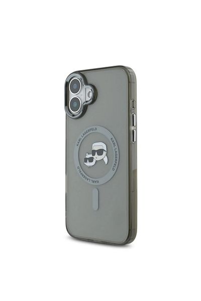 Karl Lagerfeld Case for iPhone 16 Plus - Karl Lagerfeld IML MagSafe (KLHMP16MHLSKCK) - Metal Karl&Choupette Head