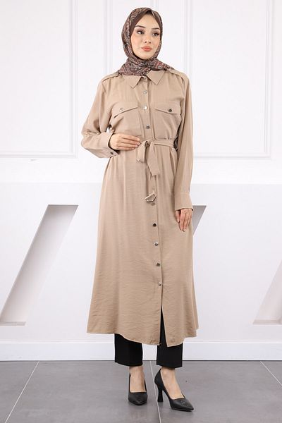 İmajButik Τονίκ με ζώνη μέσης βιζόν