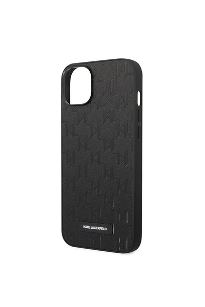 Karl Lagerfeld Θήκη iPhone 14 Plus - Karl Lagerfeld Saffiano (KLHCP14MSAKLHPK) - Μονόχρωμο Μεταλλικό Λογότυπο