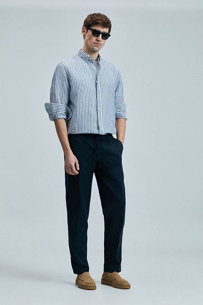 Lufian Ανδρικό παντελόνι Bert Navy Blue 111190352