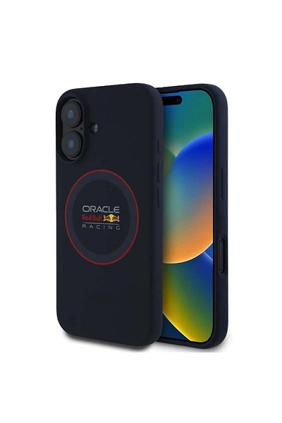 Red Bull Racing Carcasă pentru iPhone 16 Plus - Red Bull Racing Silicone Red Ring MagSafe (RBHMP16M24SIILVR) - Bleumarin