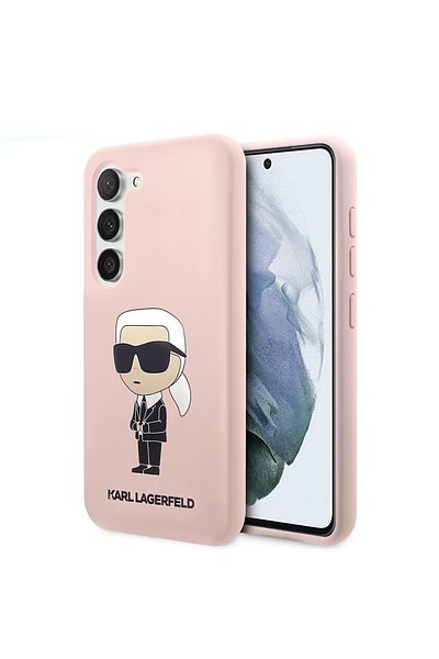 Karl Lagerfeld Case for Samsung Galaxy S23 Plus - Karl Lagerfeld Silicone (KLHCS23MSNIKBCP) - Pink Ikonik