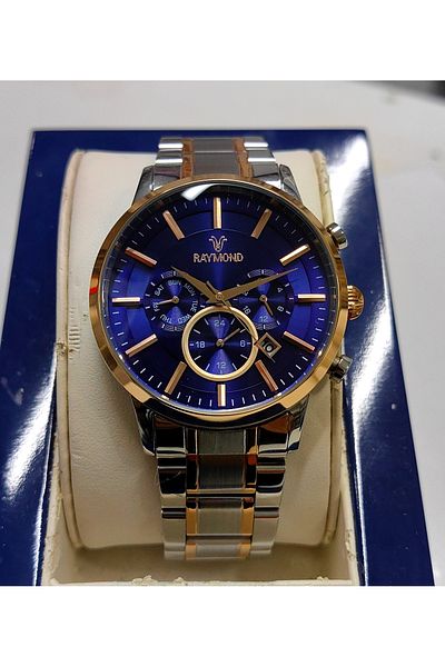 Raymond Navy Blue Dial Steel Men's Wristwatch