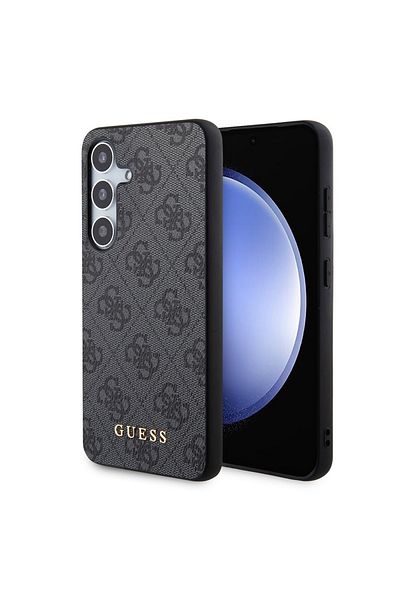 Guess Case for Samsung Galaxy S24 Plus - Guess Hardcase 4G Metal Gold Logo (GUHCS24MG4GFGR) - Black